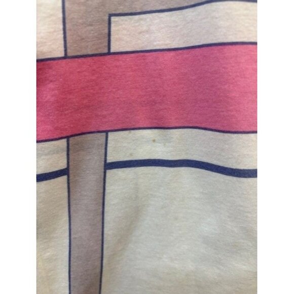 Vintage Mark Scot Collection Polo Shirt L Pink & White Geometric Print - Picture 5 of 6
